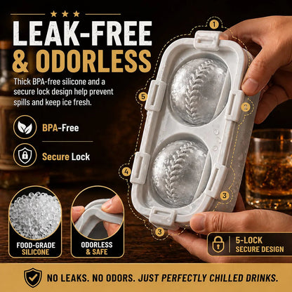 Baseball Ice Mold – Slow‐Melting Silicone Sphere Tray for Whiskey, Cocktails & More ⚾🧊